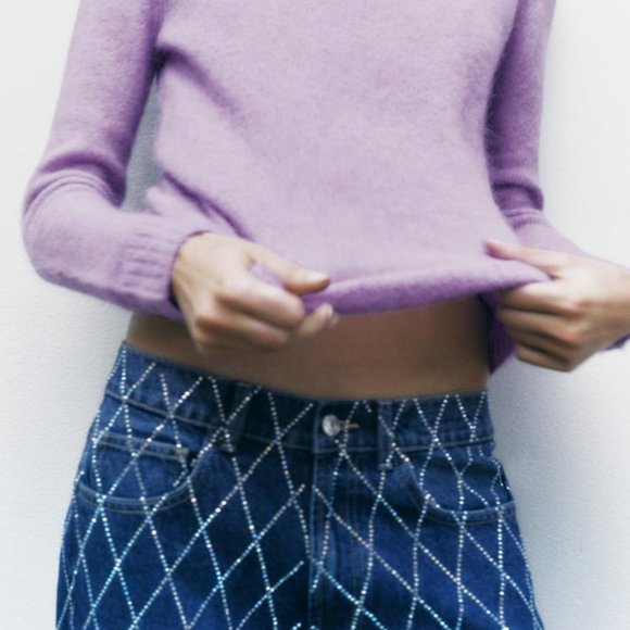 NWT ZARA ALPACA AND WOOL BASIC SWEATER TAUPE BROWN - REF. 5755/134 S - Picture 5 of 6